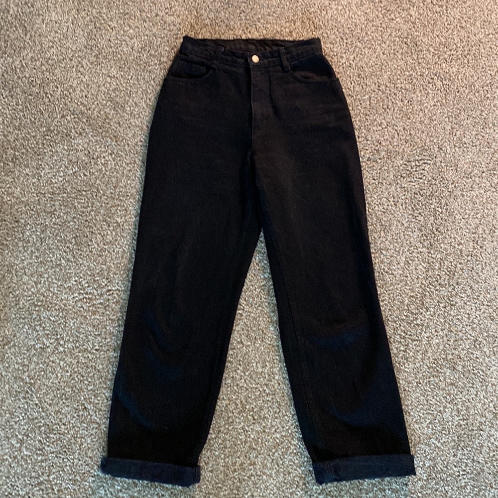 Los Angeles Apparel Black High Waisted Straight Leg Jeans Size 27